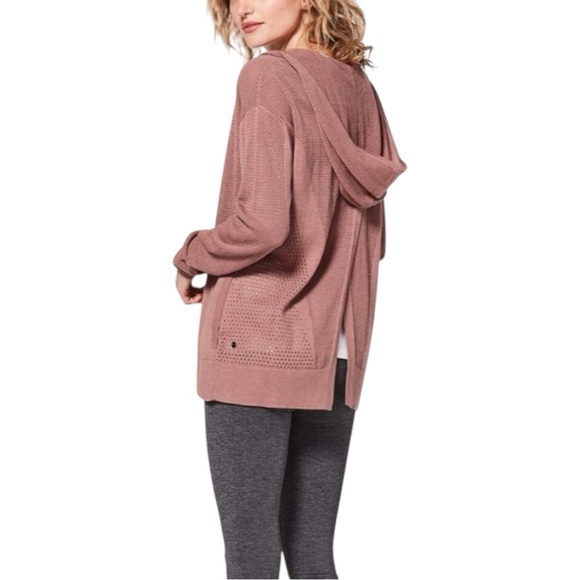 Lululemon Still Movement Wrap Hooded Knit Sweater 8/10 in Heather Quicksand - Picture 1 of 7
